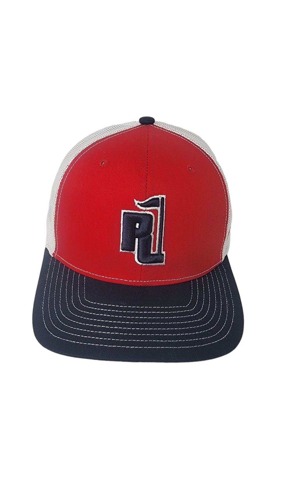 Raza Golf Red White and Navy Trucker with Navy and White Logo