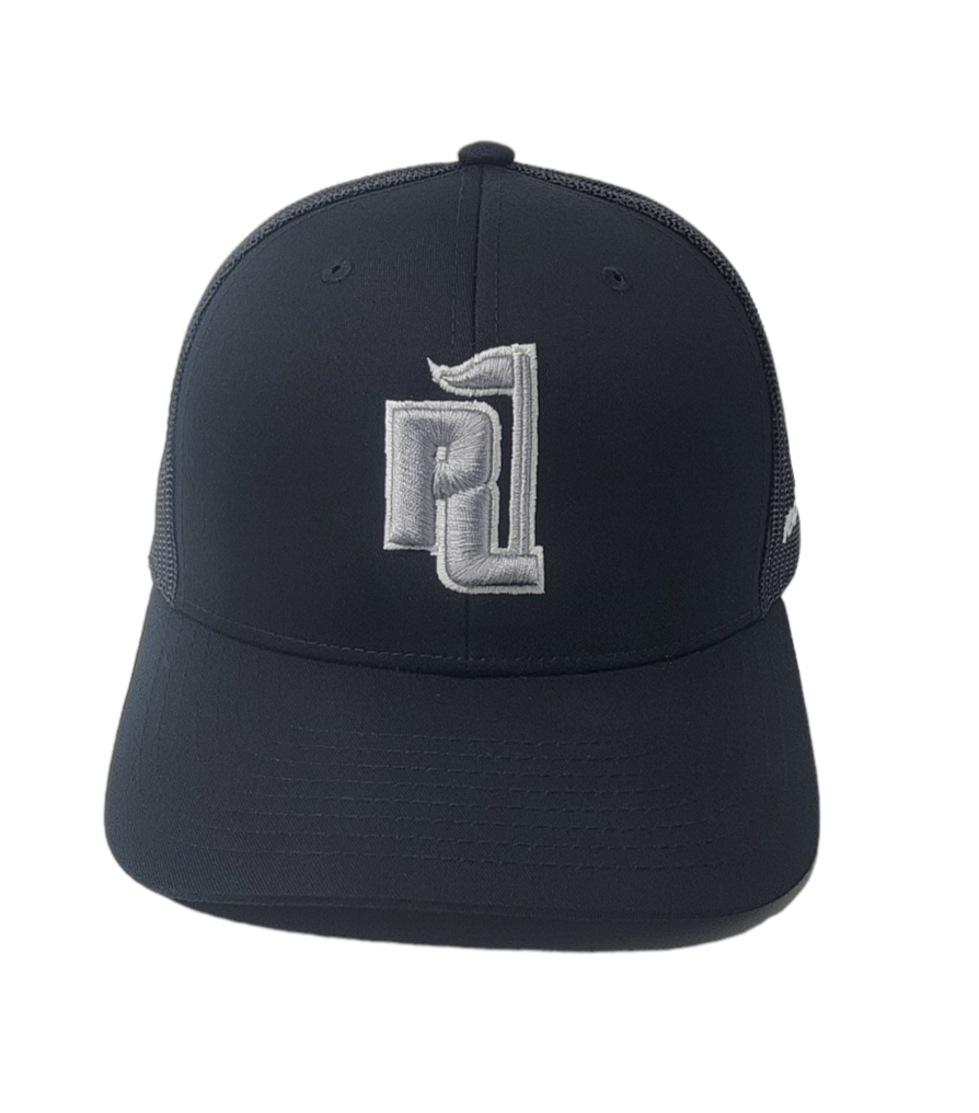 Raza Golf Black Trucker with Silver and White Logo