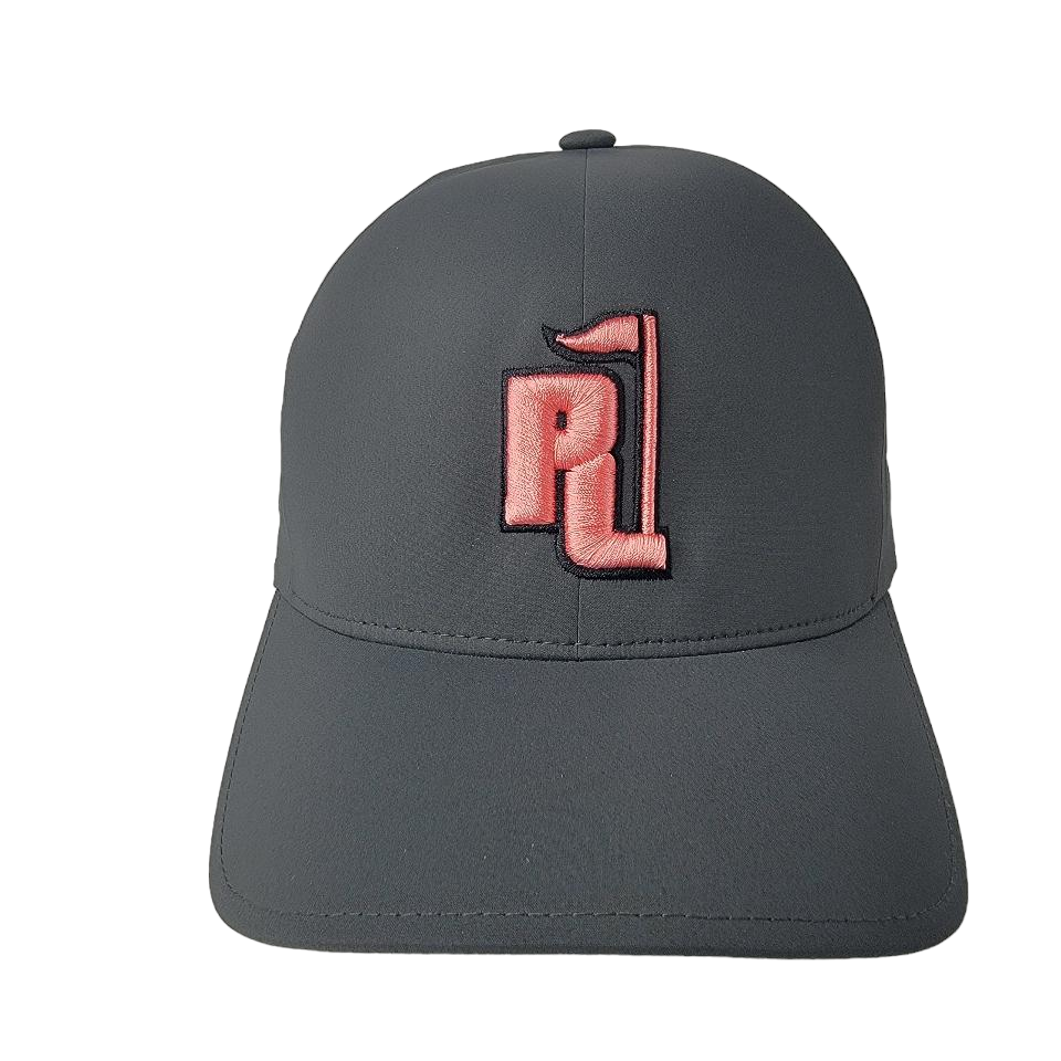 Raza Golf Gray Fitted Hat with Samon and Black Logo