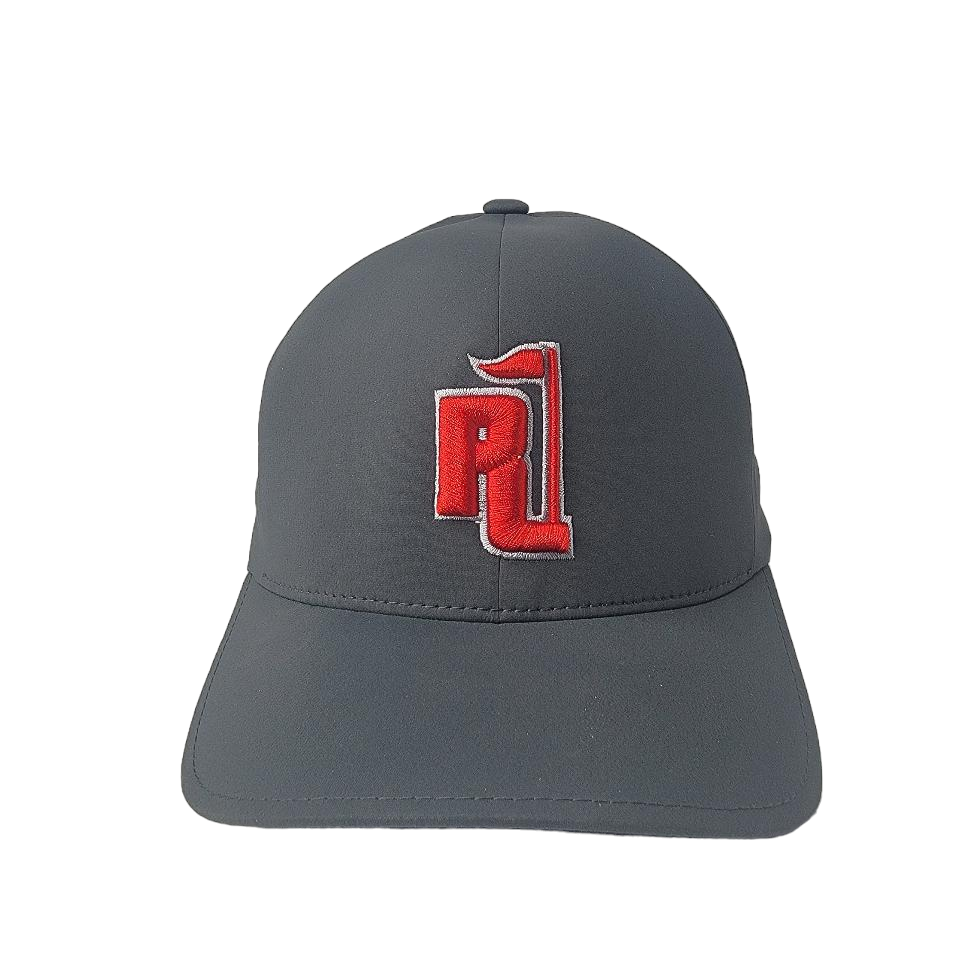 Raza Golf Gray Fitted Hat with Red and Silver Logo