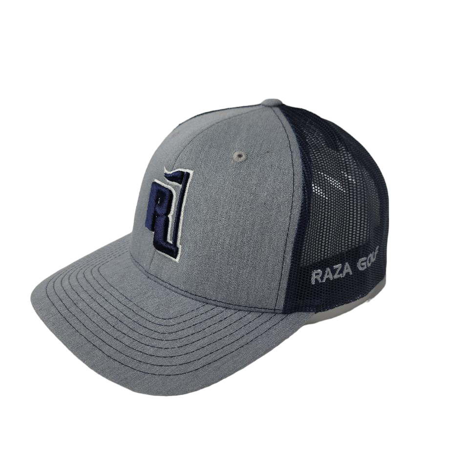 Raza Golf Heather Gray and Navy Trucker Hat