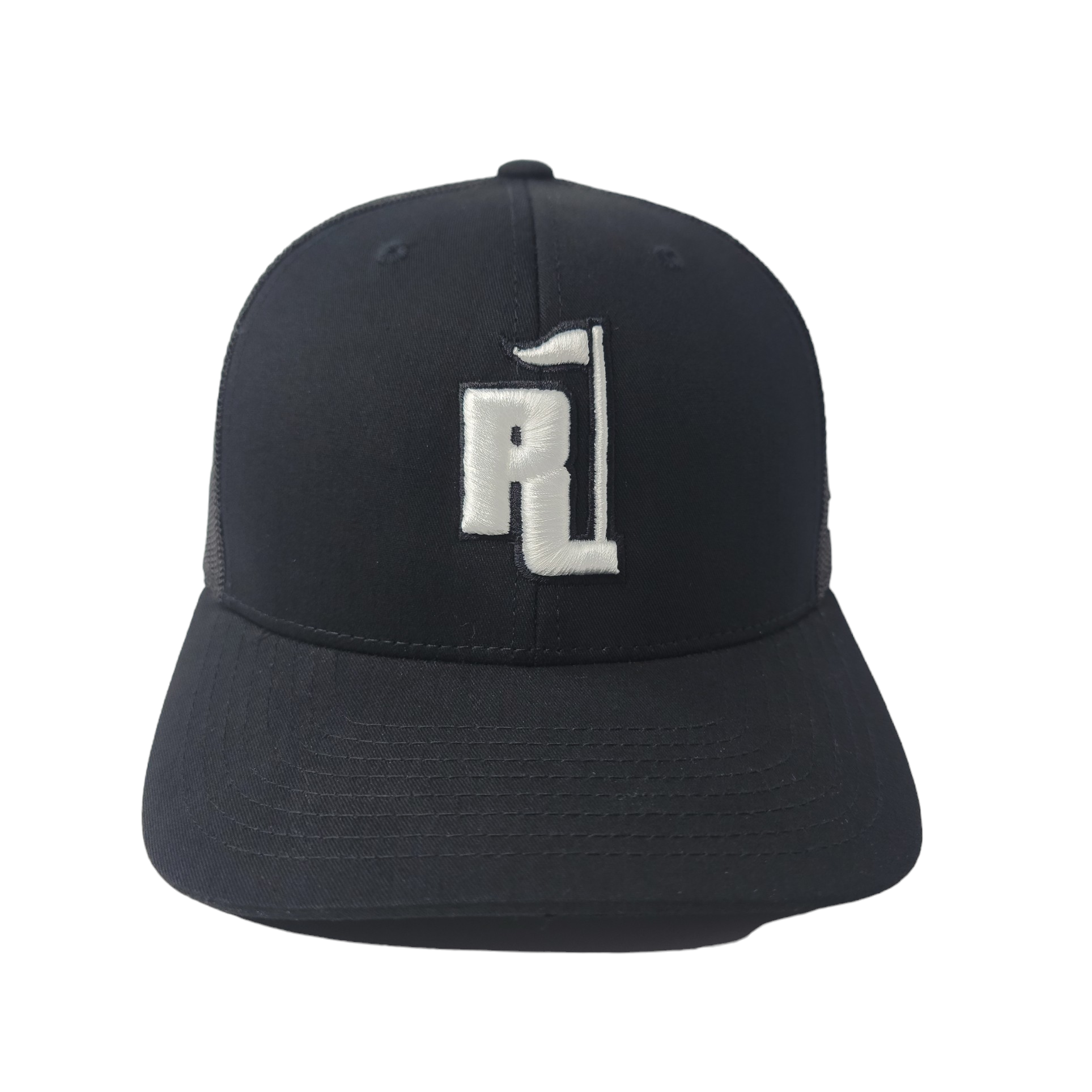 Raza Golf Black Trucker with White and Black Logo