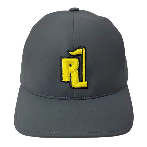 Raza Golf Gray Fitted Hat with Yellow and Black Logo