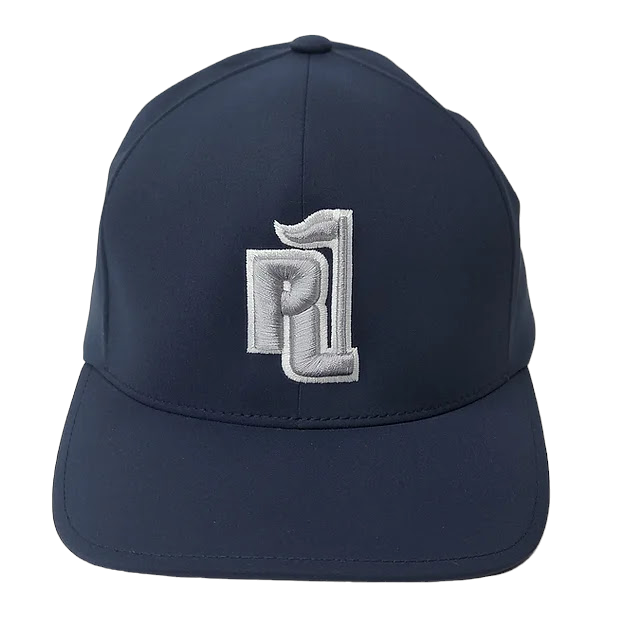 Raza Golf Navy Fitted Hat with Silver and White Logo