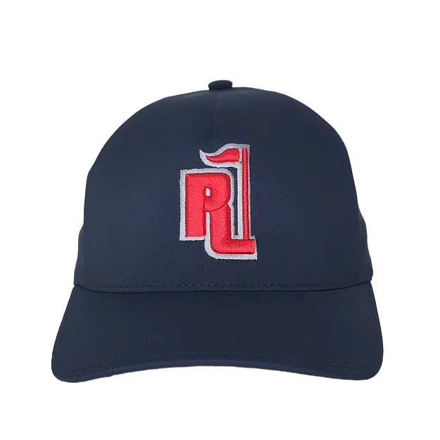 Raza Golf Navy Fitted Hat with Red and White Logo