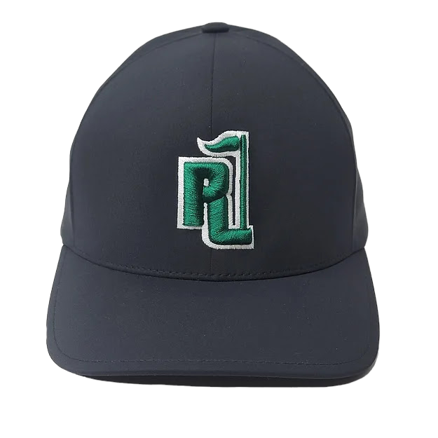 Raza Golf Black Fitted Hat with Green and White Logo