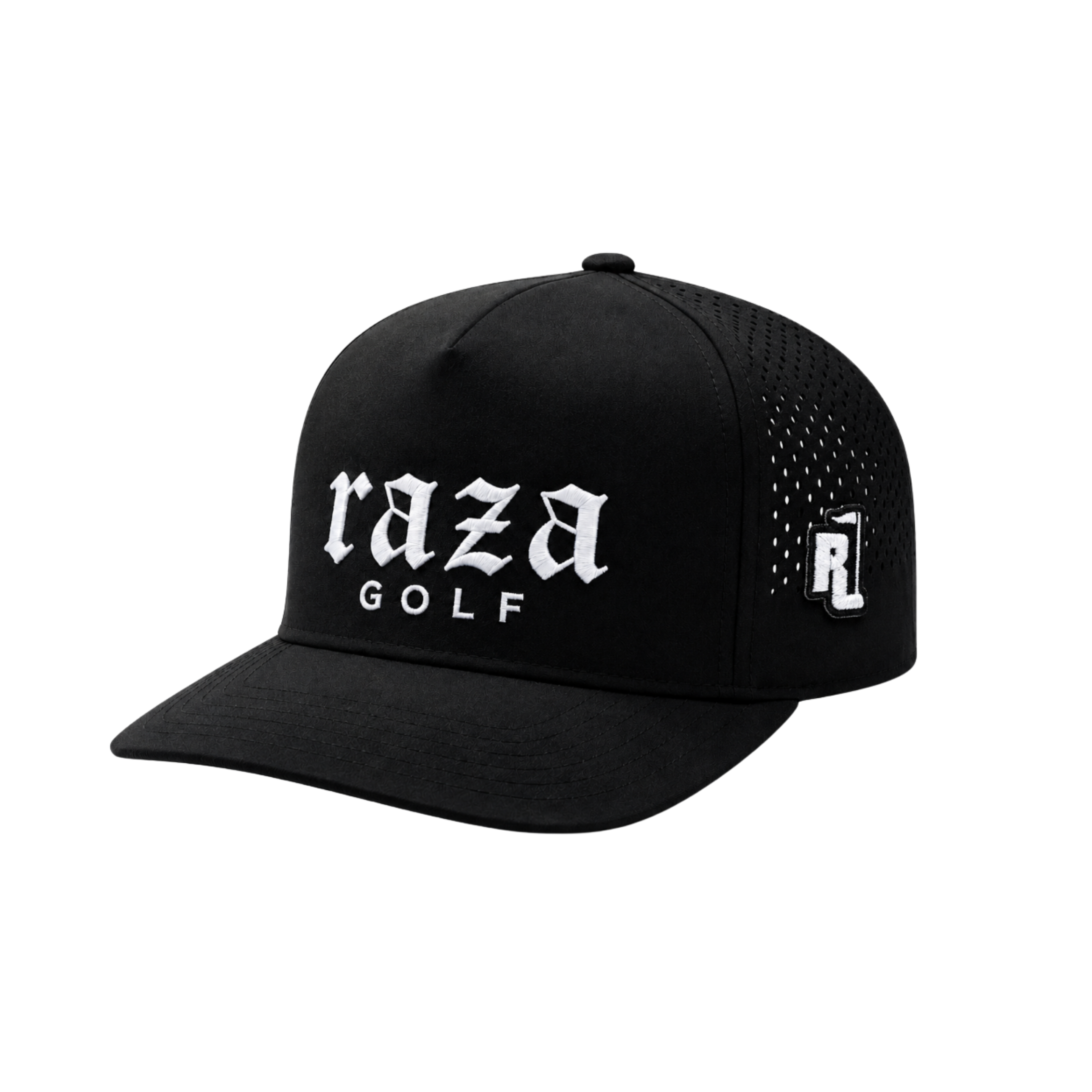 Black cap branded with Raza