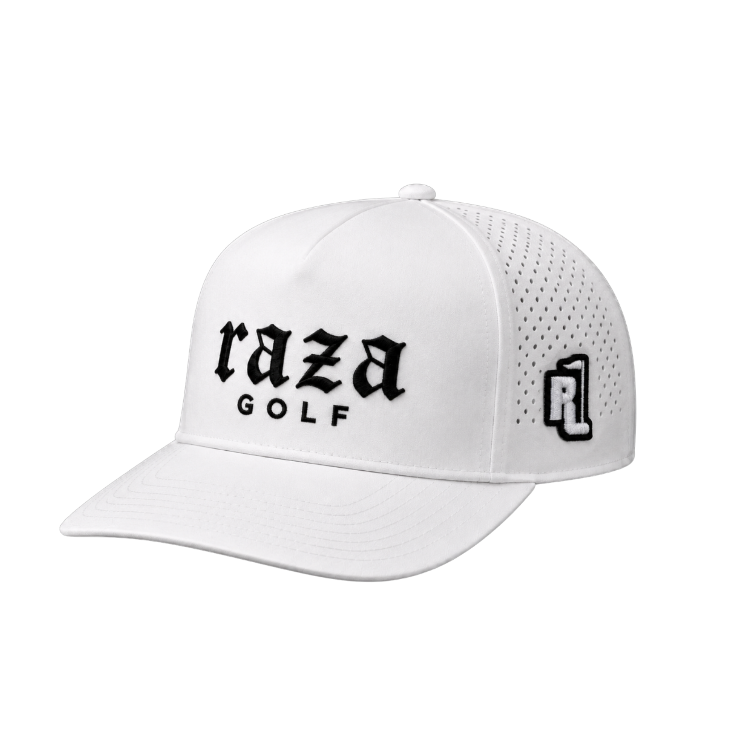 White cap branded with Raza