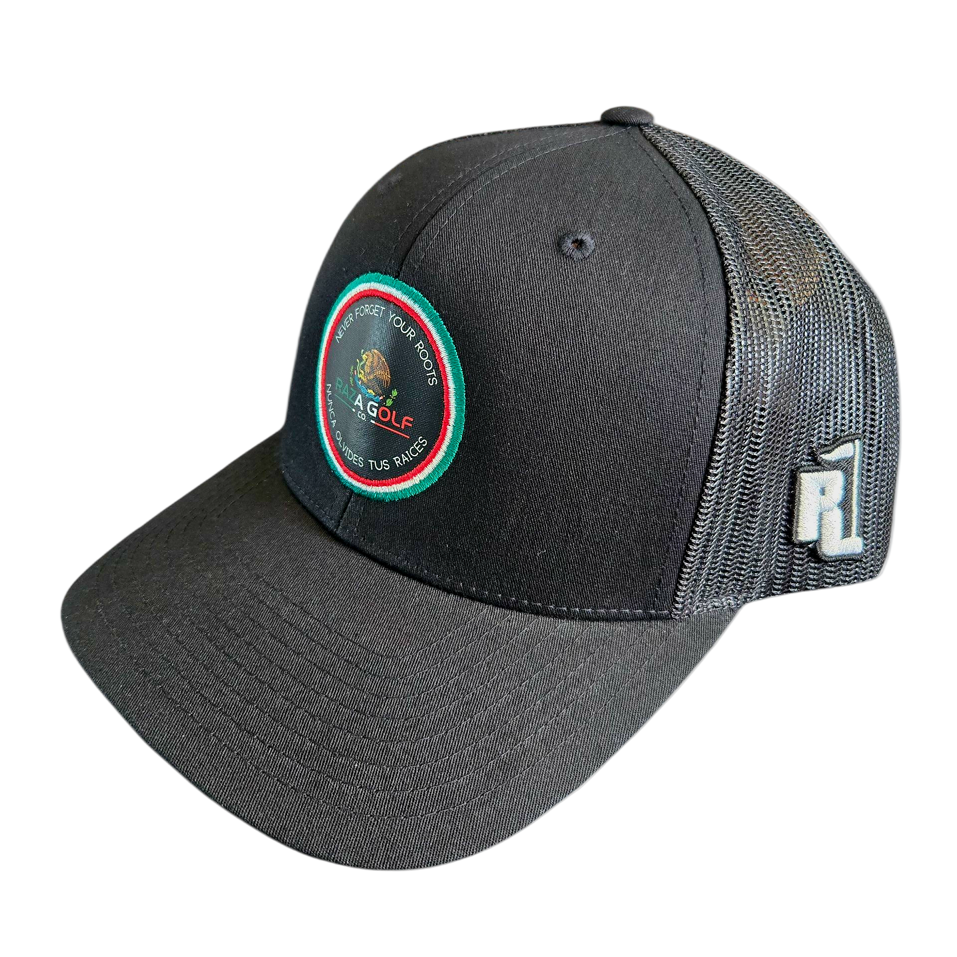 Raza Golf Black hat with mexican eagle
