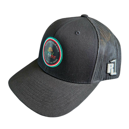 Raza Golf Black hat with mexican eagle
