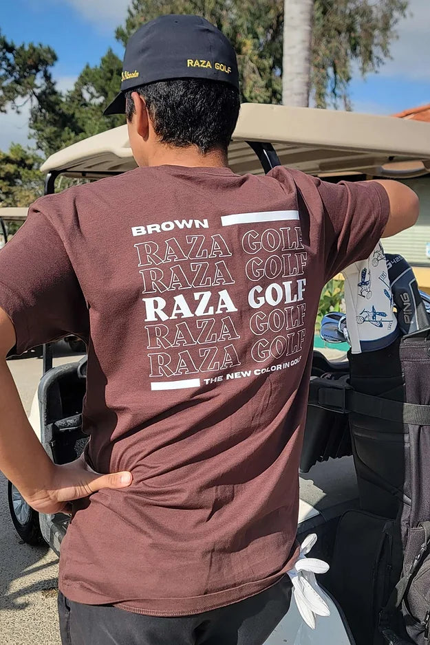 Raza Golf Brown Shirt with White Design