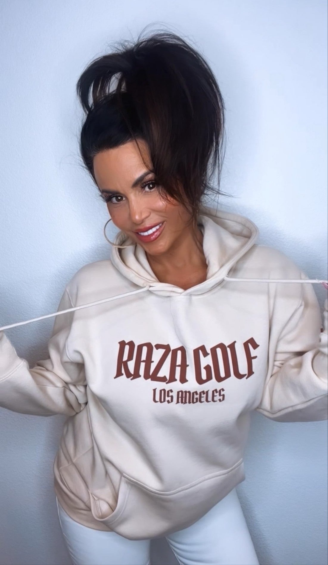 Raza Golf Beige Hoodie Sweatshirt