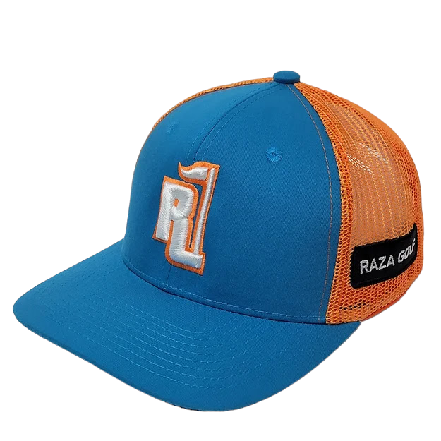 Raza Golf Teal and Orange Trucker with White and Orange Logo