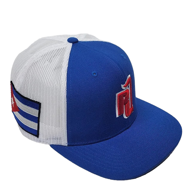 Costa Rica Flag Patched Mesh Cap, White / One Size