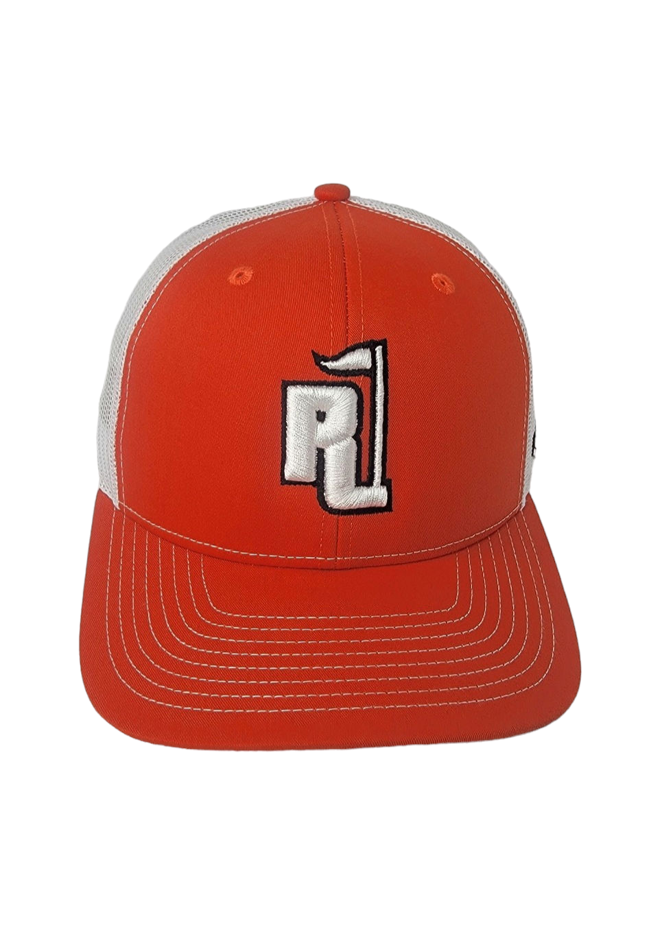 Raza Golf Orange and White Trucker with White and Black Logo