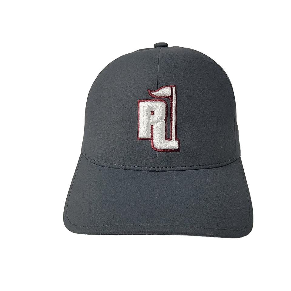Raza Golf Gray Fitted Hat with White and Maroon Logo
