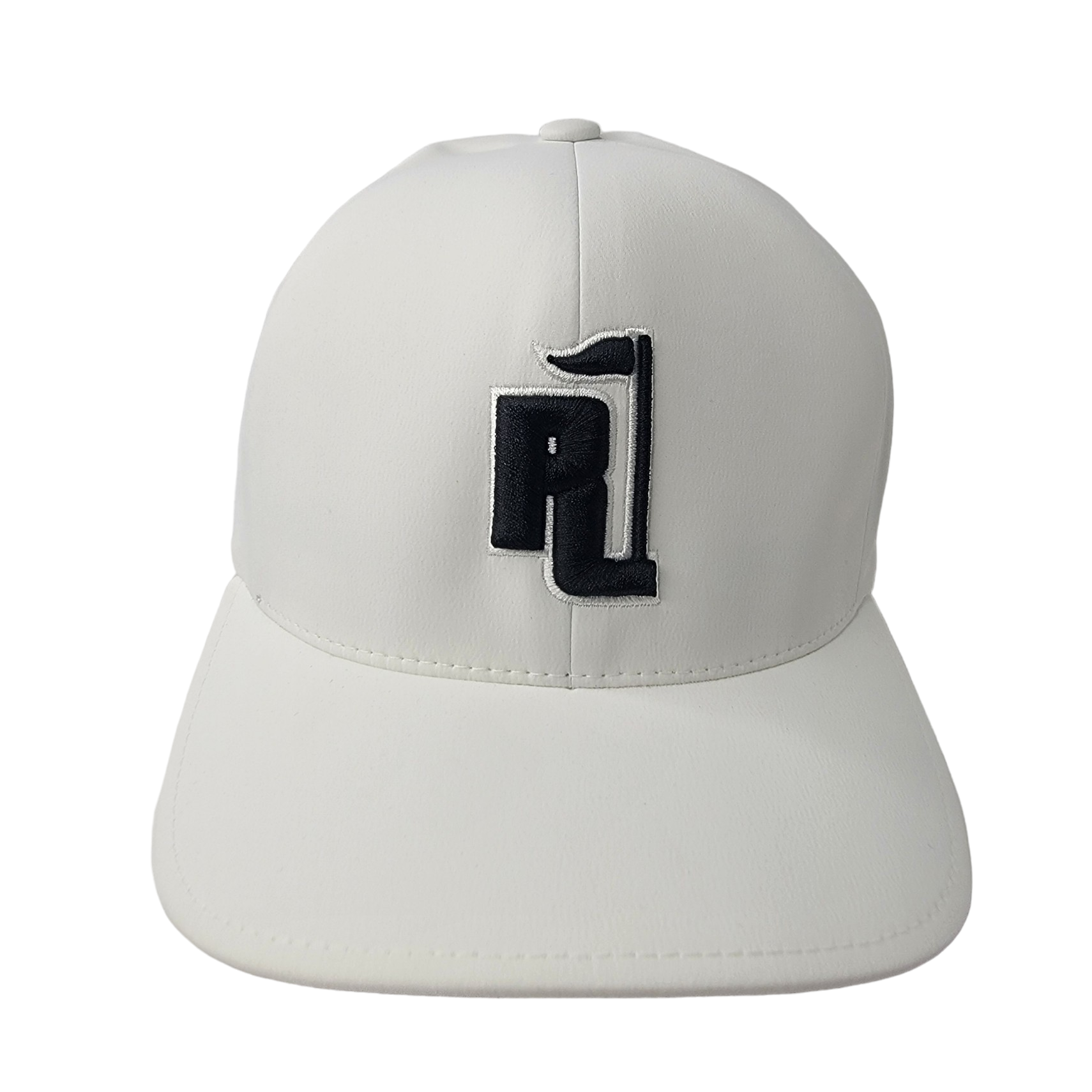 Raza Golf White Fitted Hat with Black and White Logo