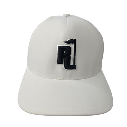 Raza Golf White Fitted Hat with Black and White Logo