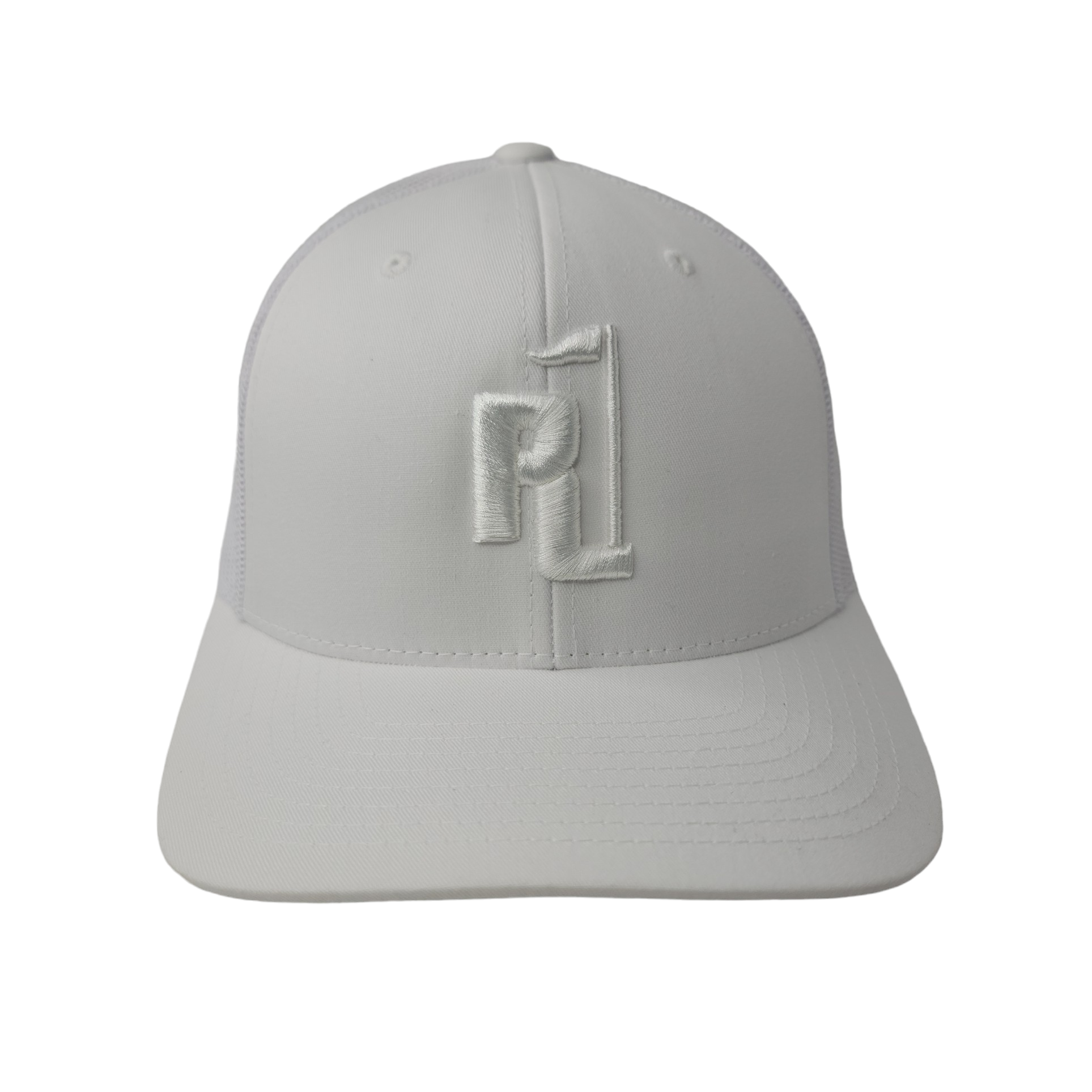 Raza Golf White Trucker with an all White Logo