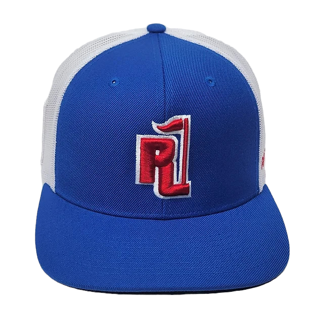 Raza Golf royal blue and white with USA flag patch on the side