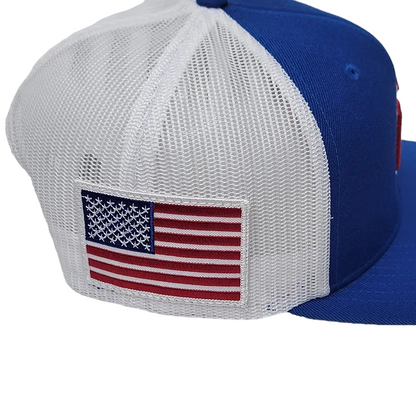 Raza Golf royal blue and white with USA flag patch on the side