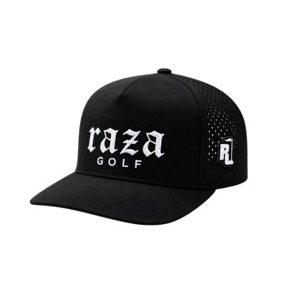 Black cap branded with Raza